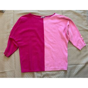 Rafiana Women's 3/4 Sleeve Dolman Sweater Pink Size S Pullover Casual